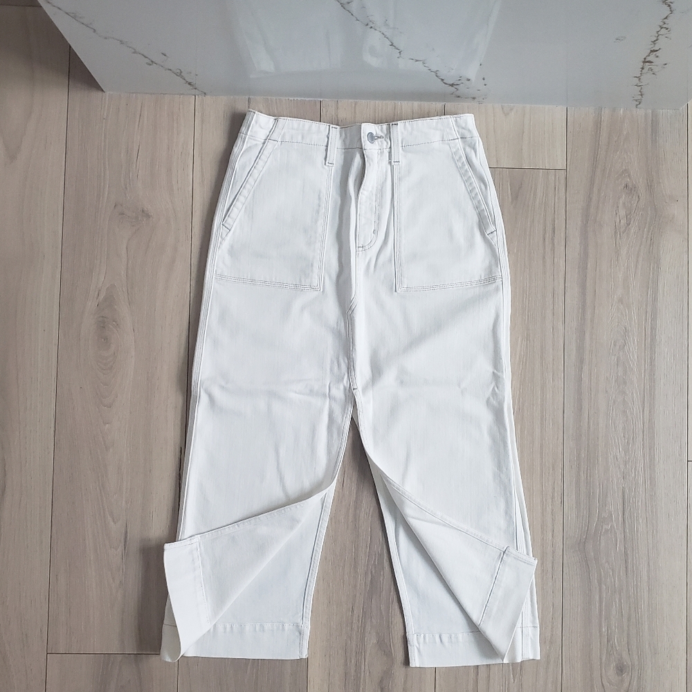 AG Adriano Goldschmied Lana Workwear Denim White Skirt